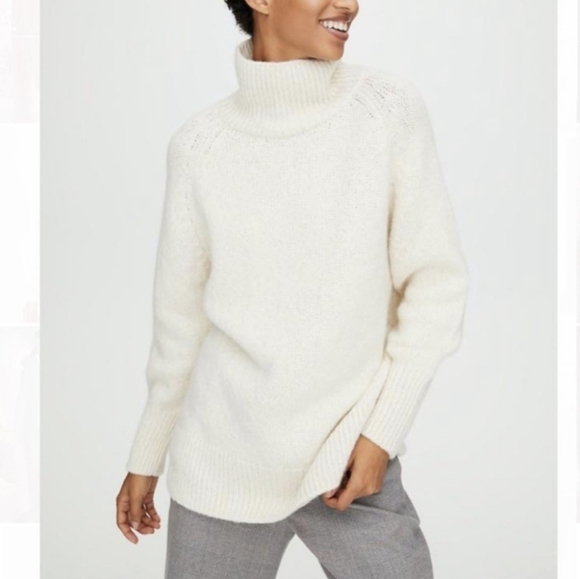 ARITZIA BABATON Day Off Turtleneck Sweater Alpaca Wool White XS - Picture 14 of 14